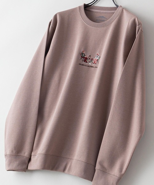 OUTDOOR PRODUCTS APPAREL(アウトドアプロダクツアパレル)の「【OUTDOOR PRODUCTS/アウトドアプロダクツ】防シワ UVカット ポンチ素材使用 CAMPモチーフデザインスウェットトレーナー イージーケア商品(スウェット・メンズ・アイボリー/ベージュ/カーキ/ブラック・LARGE/X-LARGE/MEDIUM)」の3枚目の写真