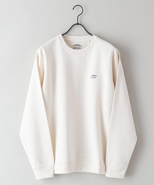 OUTDOOR PRODUCTS APPAREL(アウトドアプロダクツアパレル)の「【OUTDOOR PRODUCTS/アウトドアプロダクツ】防シワ UVカット ポンチ素材使用 CAMPモチーフデザインスウェットトレーナー イージーケア商品(スウェット・メンズ・アイボリー/ベージュ/カーキ/ブラック・LARGE/X-LARGE/MEDIUM)」の7枚目の写真