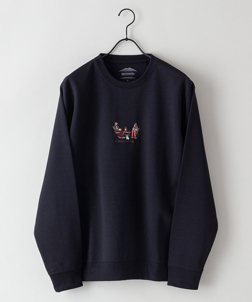 OUTDOOR PRODUCTS APPAREL(アウトドアプロダクツアパレル)の「【OUTDOOR PRODUCTS/アウトドアプロダクツ】防シワ UVカット ポンチ素材使用 CAMPモチーフデザインスウェットトレーナー イージーケア商品(スウェット・メンズ・アイボリー/ベージュ/カーキ/ブラック・LARGE/X-LARGE/MEDIUM)」の5枚目の写真