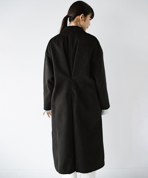haco!（ハコ）の「ゆるシルエットでオシャレにまるっとお悩み解決！大人のビッグブラックコート（チェスターコート・レディース・ブラック・SMALL/MEDIUM/LARGE/X-LARGE）」の13枚目の写真