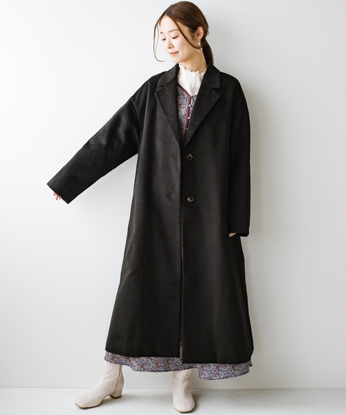 haco!（ハコ）の「ゆるシルエットでオシャレにまるっとお悩み解決！大人のビッグブラックコート（チェスターコート・レディース・ブラック・SMALL/MEDIUM/LARGE/X-LARGE）」の21枚目の写真