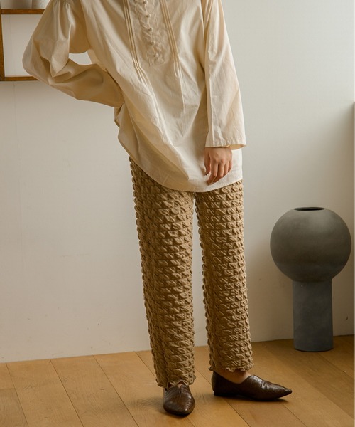 Ambre Neige（アンブルネージュ）の「ポコポコストレートパンツ／【WEB/EC限定商品】（その他パンツ・レディース・ダークブラウン/ベージュ・FREE）」の20枚目の写真