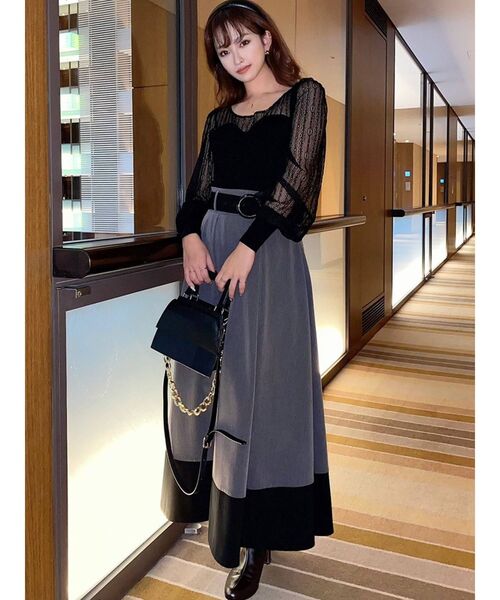 RESEXXY（リゼクシー）の「バイカラーフレアスカート（スカート・レディース・ブラック/ベージュ/ブラウン・FREE）」の15枚目の写真