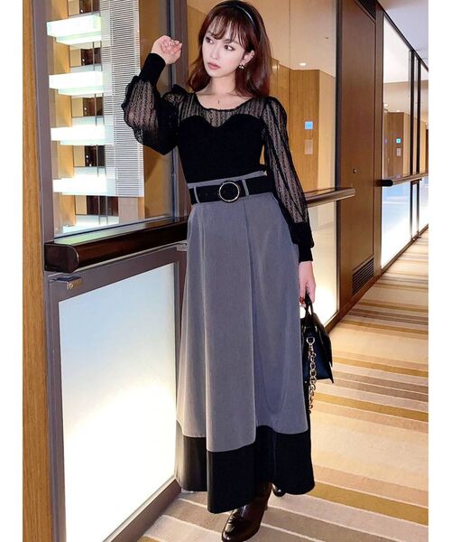 RESEXXY（リゼクシー）の「バイカラーフレアスカート（スカート・レディース・ブラック/ベージュ/ブラウン・FREE）」の16枚目の写真