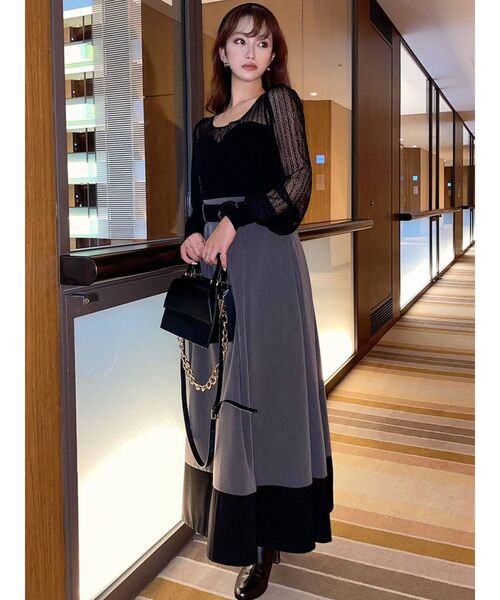 RESEXXY（リゼクシー）の「バイカラーフレアスカート（スカート・レディース・ブラック/ベージュ/ブラウン・FREE）」の17枚目の写真