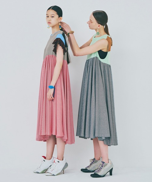 PLEATS FRILL NO-SLEEVE C/S