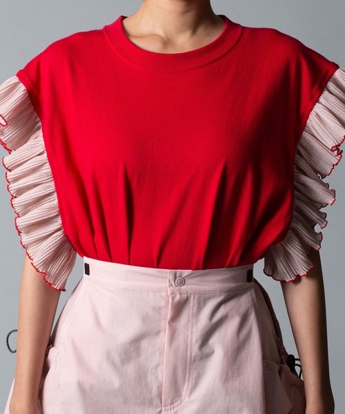 PLEATS FRILL NO-SLEEVE C/S