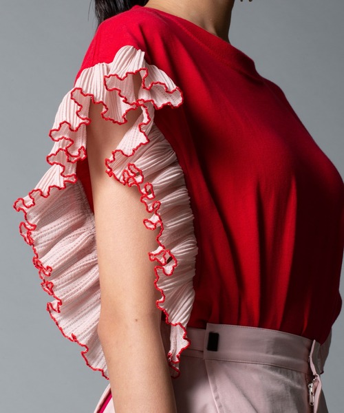 PLEATS FRILL NO-SLEEVE C/S