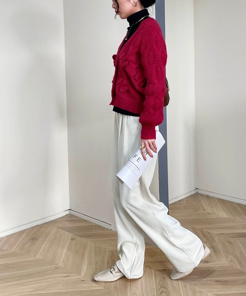 MAISON DE THERESE（メゾン ド テレーズ）の「長袖Vネック暖かいカーディガン（カーディガン/ボレロ・レディース・ホワイト/ピンク/グリーン/ブラック/ブルー/レッド・MEDIUM）」の11枚目の写真