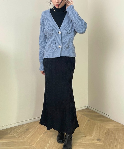 MAISON DE THERESE（メゾン ド テレーズ）の「長袖Vネック暖かいカーディガン（カーディガン/ボレロ・レディース・ホワイト/ピンク/グリーン/ブラック/ブルー/レッド・MEDIUM）」の20枚目の写真