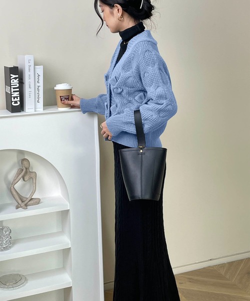 MAISON DE THERESE（メゾン ド テレーズ）の「長袖Vネック暖かいカーディガン（カーディガン/ボレロ・レディース・ホワイト/ピンク/グリーン/ブラック/ブルー/レッド・MEDIUM）」の19枚目の写真