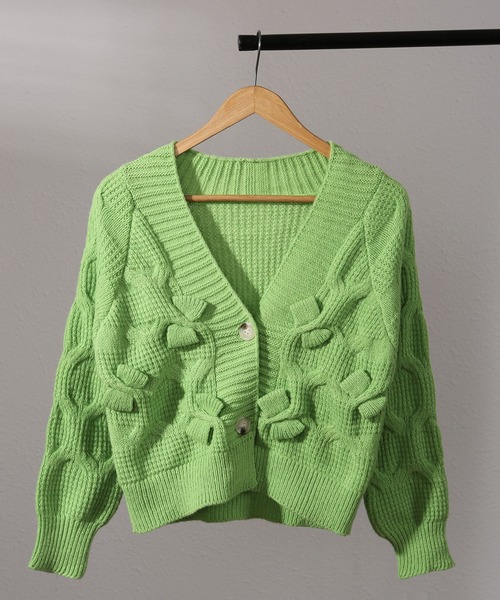 MAISON DE THERESE（メゾン ド テレーズ）の「長袖Vネック暖かいカーディガン（カーディガン/ボレロ・レディース・ホワイト/ピンク/グリーン/ブラック/ブルー/レッド・MEDIUM）」の22枚目の写真