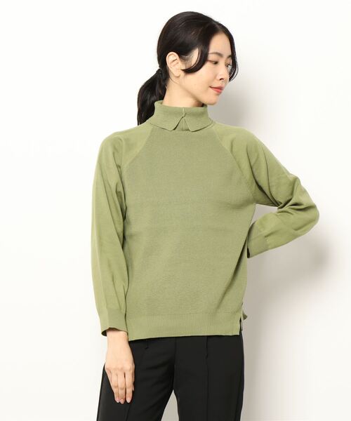 Lugnoncure（ルノンキュール）の「前身畦編みニット（ニット/セーター・レディース・オフホワイト/ブラック/グリーン・ﾌﾘ-）」の8枚目の写真