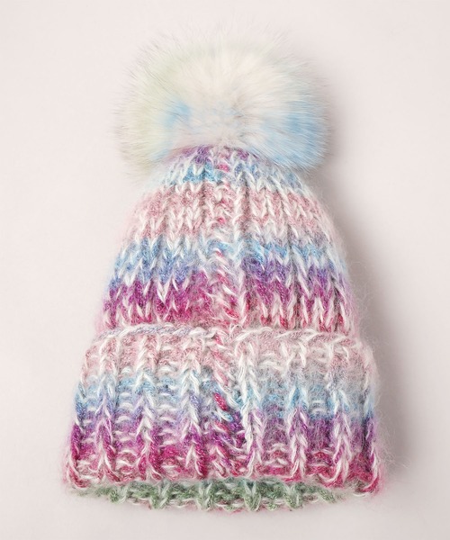 CA4LA 今期マルチカラーニットビーニー CA4LA 今期マルチカラーニットビーニー MULTI4(ONESIZE PINK): ニット