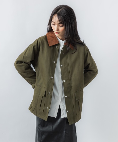 MAISON BREEZE(メゾンブリーズ)の「【MAISON BREEZE】クラシックビデイルハンティングジャケット SCCH040(その他アウター・レディース・カーキ/アイボリー・4/5)」の4枚目の写真