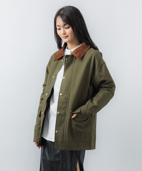 MAISON BREEZE(メゾンブリーズ)の「【MAISON BREEZE】クラシックビデイルハンティングジャケット SCCH040(その他アウター・レディース・カーキ/アイボリー・4/5)」の6枚目の写真