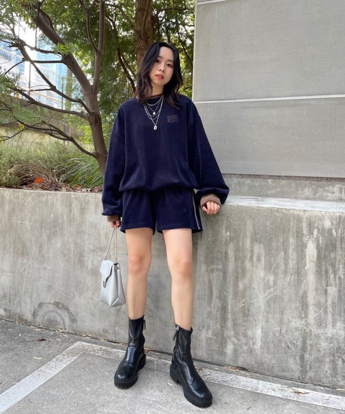 WHO'S WHO gallery(フーズフーギャラリー)の「【SLOPPY/スロッピー】ベロアショートパンツ(その他パンツ・レディース・ダークグリーン/ネイビー/ブラウン/グレー・FREE)」の13枚目の写真