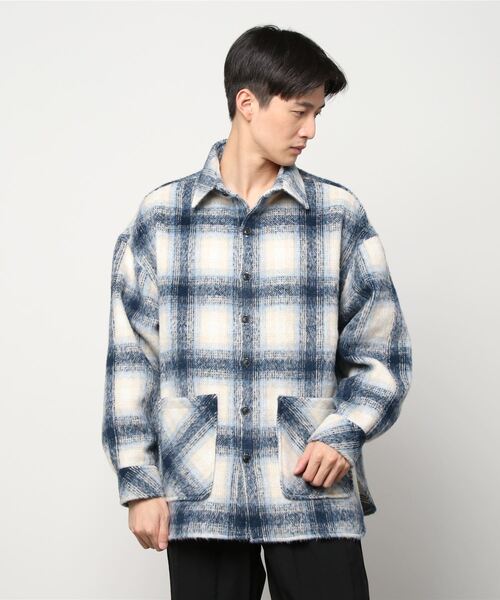 LUSOR(ルーソル)の「LUSOR(ルーソル)BIG CHECK SH ビッグチェックシャツ(シャツ/ブラウス・メンズ・ブラック/ネイビー/オレンジ/グリーン・FREE)」の4枚目の写真