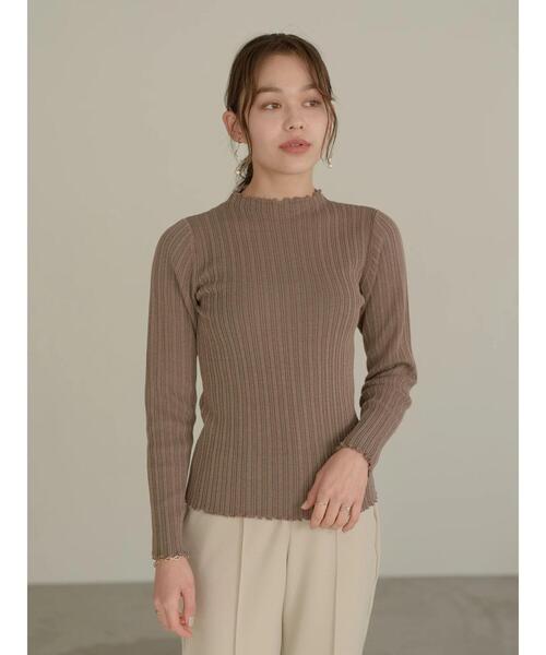 earth music&ecology(アースミュージックアンドエコロジー)の「ハイショクリブニットプルオーバー *(ニット/セーター・レディース・ブラック/サックスブルー/アイボリー/モカ・S/M)」の7枚目の写真