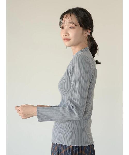 earth music&ecology(アースミュージックアンドエコロジー)の「ハイショクリブニットプルオーバー *(ニット/セーター・レディース・ブラック/サックスブルー/アイボリー/モカ・S/M)」の9枚目の写真