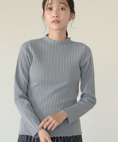 earth music&ecology(アースミュージックアンドエコロジー)の「ハイショクリブニットプルオーバー *(ニット/セーター・レディース・ブラック/サックスブルー/アイボリー/モカ・S/M)」の4枚目の写真