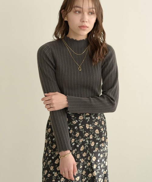 earth music&ecology(アースミュージックアンドエコロジー)の「ハイショクリブニットプルオーバー *(ニット/セーター・レディース・ブラック/サックスブルー/アイボリー/モカ・S/M)」の3枚目の写真