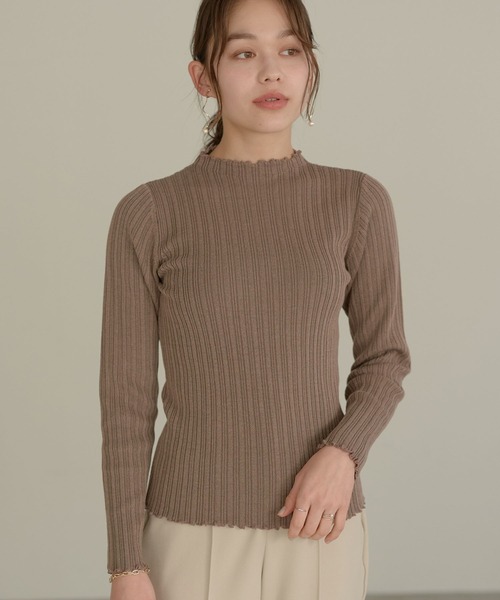 earth music&ecology(アースミュージックアンドエコロジー)の「ハイショクリブニットプルオーバー *(ニット/セーター・レディース・ブラック/サックスブルー/アイボリー/モカ・S/M)」の1枚目の写真