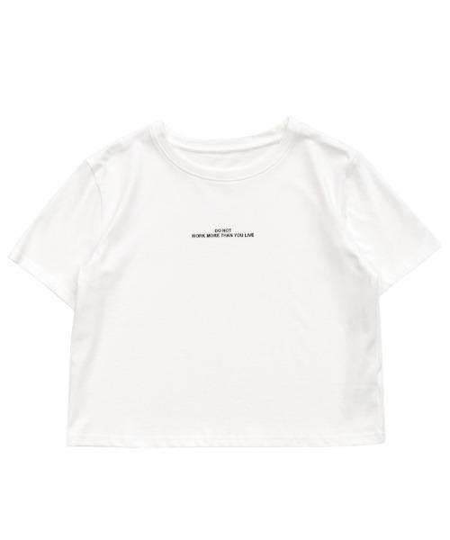 ホワイト ロゴプリント Tシャツ サイズ展開あり】フロントロゴプリントTシャツ（Tシャツ