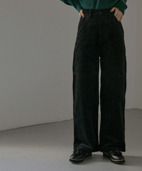 Fashion Letter（ファッションレター）の「ストレッチコーデュロイワイドストレートパンツ（チノパンツ・レディース・ブラック/ベージュ・L/LL/3L/4L/M）」の11枚目の写真