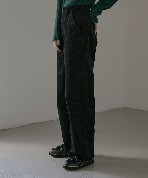 Fashion Letter（ファッションレター）の「ストレッチコーデュロイワイドストレートパンツ（チノパンツ・レディース・ブラック/ベージュ・L/LL/3L/4L/M）」の12枚目の写真