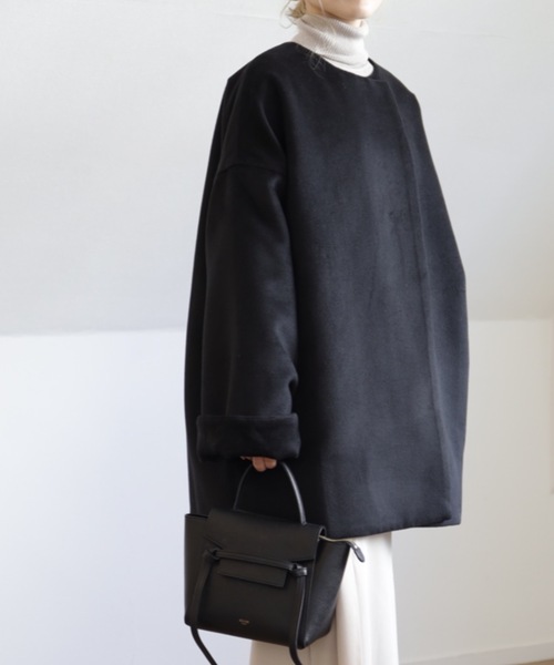 UNFIELD(アンフィールド)の「【UNFIELD ノーカラーショートコート】(その他アウター・レディース・ブラック/アイボリー・FREE)」の21枚目の写真