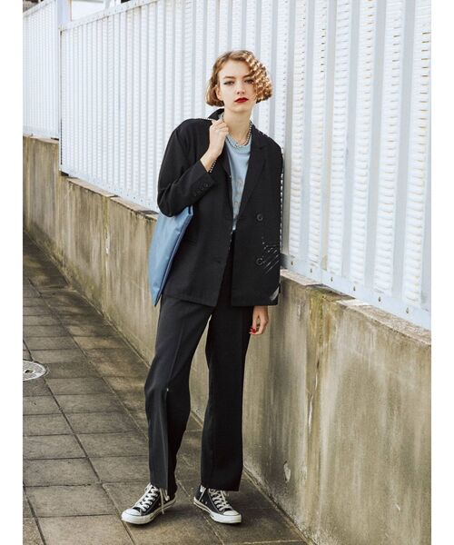 jouetie（ジュエティ）の「ベーシックセンタープレスパンツ【セットアップ対応】（スラックス・レディース・ブラック/パープル/ブルー/グリーン/その他1・MEDIUM）」の9枚目の写真