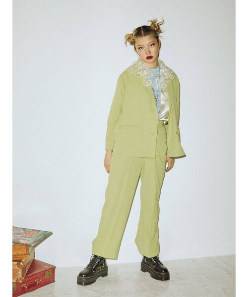 jouetie（ジュエティ）の「ベーシックセンタープレスパンツ【セットアップ対応】（スラックス・レディース・ブラック/パープル/ブルー/グリーン/その他1・MEDIUM）」の10枚目の写真