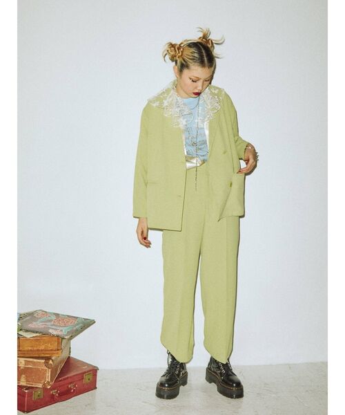 jouetie（ジュエティ）の「ベーシックセンタープレスパンツ【セットアップ対応】（スラックス・レディース・ブラック/パープル/ブルー/グリーン/その他1・MEDIUM）」の11枚目の写真