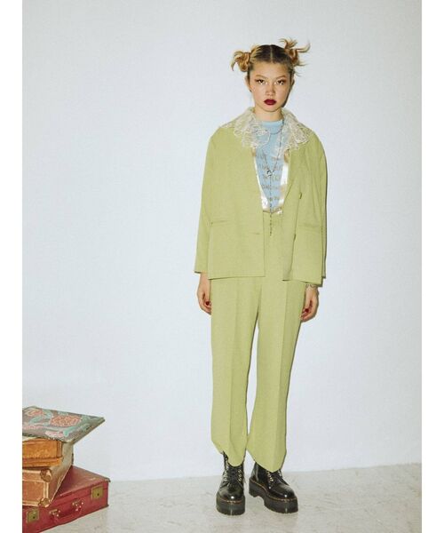 jouetie（ジュエティ）の「ベーシックセンタープレスパンツ【セットアップ対応】（スラックス・レディース・ブラック/パープル/ブルー/グリーン/その他1・MEDIUM）」の12枚目の写真