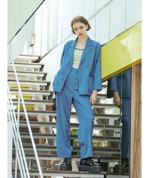 jouetie（ジュエティ）の「ベーシックセンタープレスパンツ【セットアップ対応】（スラックス・レディース・ブラック/パープル/ブルー/グリーン/その他1・MEDIUM）」の13枚目の写真