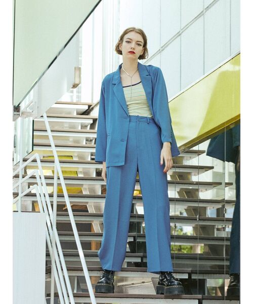 jouetie（ジュエティ）の「ベーシックセンタープレスパンツ【セットアップ対応】（スラックス・レディース・ブラック/パープル/ブルー/グリーン/その他1・MEDIUM）」の14枚目の写真