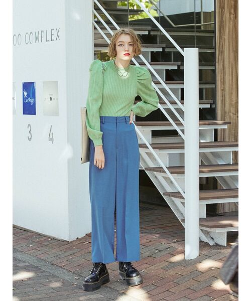 jouetie（ジュエティ）の「ベーシックセンタープレスパンツ【セットアップ対応】（スラックス・レディース・ブラック/パープル/ブルー/グリーン/その他1・MEDIUM）」の16枚目の写真