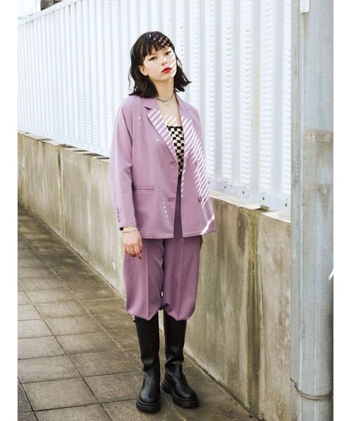 jouetie（ジュエティ）の「ベーシックセンタープレスパンツ【セットアップ対応】（スラックス・レディース・ブラック/パープル/ブルー/グリーン/その他1・MEDIUM）」の19枚目の写真