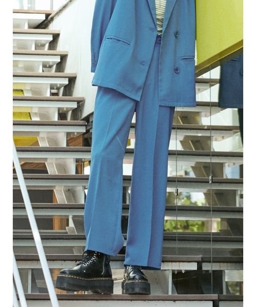 jouetie（ジュエティ）の「ベーシックセンタープレスパンツ【セットアップ対応】（スラックス・レディース・ブラック/パープル/ブルー/グリーン/その他1・MEDIUM）」の4枚目の写真