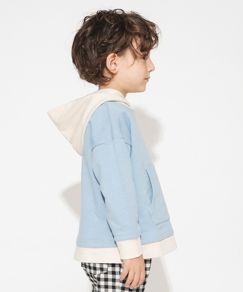 BRANSHES(ブランシェス)の「【重ね着風】プルパーカー(パーカー・キッズ・チャコールグレー/ブルーグレー/マスタード・140/150/110/120/130/100/90)」の22枚目の写真