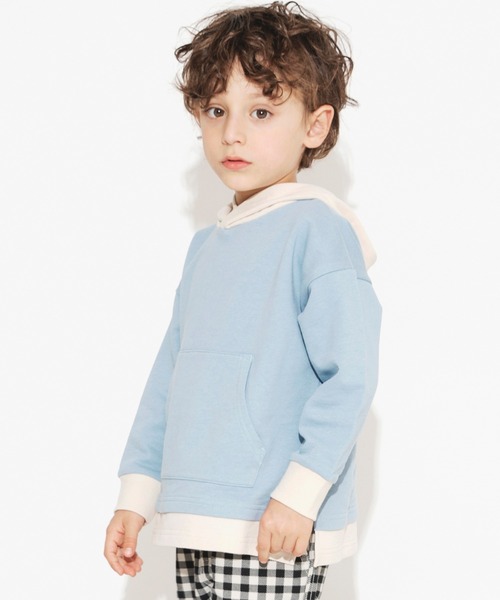 BRANSHES(ブランシェス)の「【重ね着風】プルパーカー(パーカー・キッズ・チャコールグレー/ブルーグレー/マスタード・140/150/110/120/130/100/90)」の20枚目の写真