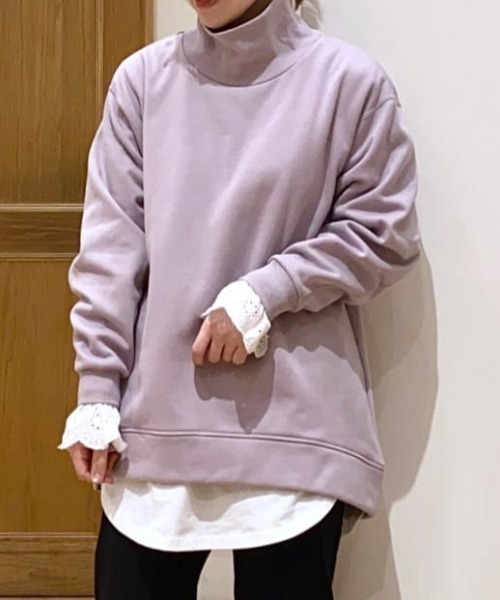 studio CLIP（スタディオクリップ）の「スウェットハイネックプルオーバー（スウェット・レディース・イエロー/ラベンダー/アイボリー/ブラック・FREE）」の3枚目の写真