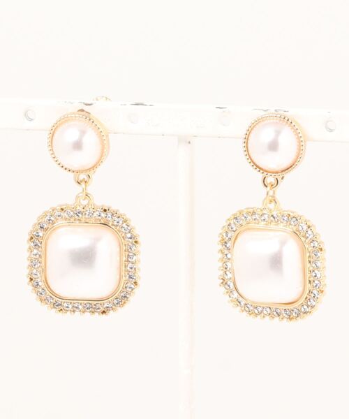 LAC-VERT（ラック・ヴェール）の「レトロスクエアパールイヤリング（イヤリング・レディース・ゴールド・FREE）」の12枚目の写真