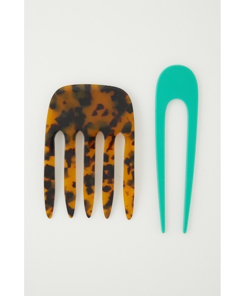 SLY(スライ)の「HAIR PIN SET ヘアピン セット(ヘアピン・レディース・グリーン系その他2/ピンク系その他・FREE)」の2枚目の写真