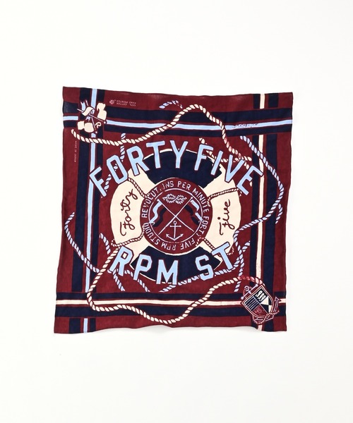 45R(フォーティファイブアール)の「天竺のトリコスイムリングバンダナ(バンダナ/スカーフ・レディース・オフホワイト/サックスブルー/イエロー/エンジ・FREE)」の4枚目の写真