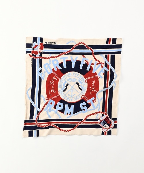 45R(フォーティファイブアール)の「天竺のトリコスイムリングバンダナ(バンダナ/スカーフ・レディース・オフホワイト/サックスブルー/イエロー/エンジ・FREE)」の2枚目の写真