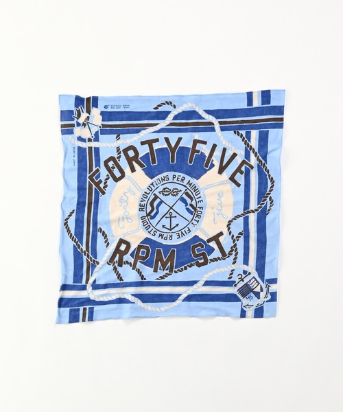 45R(フォーティファイブアール)の「天竺のトリコスイムリングバンダナ(バンダナ/スカーフ・レディース・オフホワイト/サックスブルー/イエロー/エンジ・FREE)」の1枚目の写真