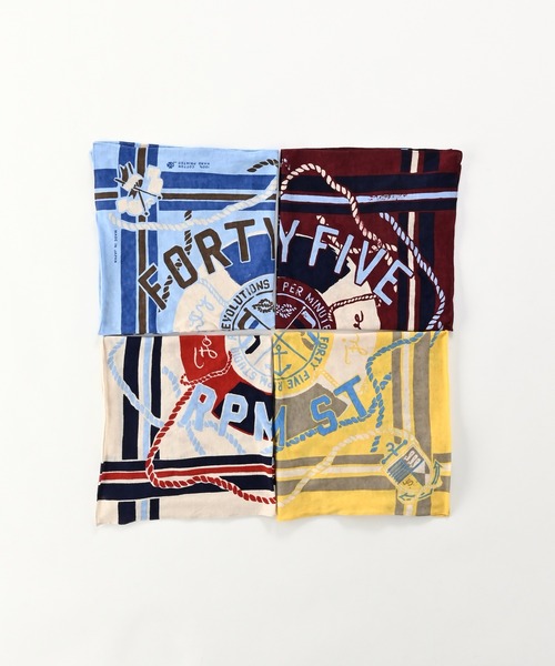 45R(フォーティファイブアール)の「天竺のトリコスイムリングバンダナ(バンダナ/スカーフ・レディース・オフホワイト/サックスブルー/イエロー/エンジ・FREE)」の5枚目の写真