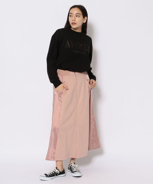 AVIREX（アヴィレックス）の「VINTAGE SATIN LONG SKIRT/ ヴィンテージサテンロングスカート（スカート・レディース・グリーン/ピンク・FREE）」の9枚目の写真